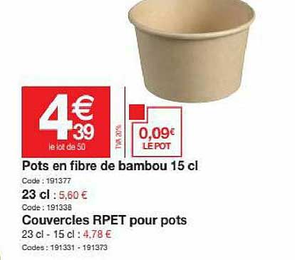 pots en fibre de bambou