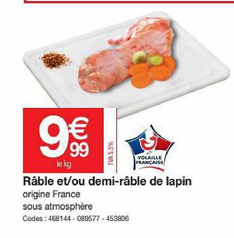 râble et ou demi-râble de lapin
