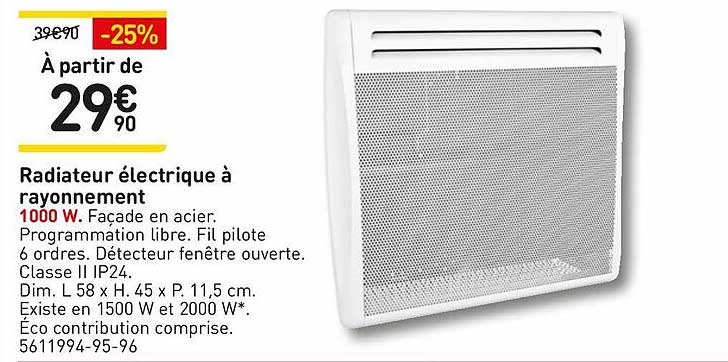 Radiateur électrique à Rayonnement