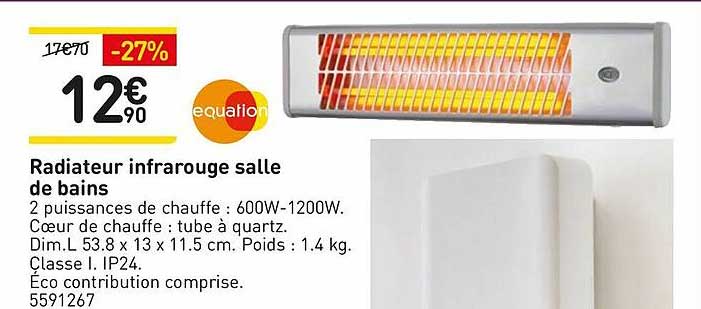 radiateur infrarouge salle de bains equation