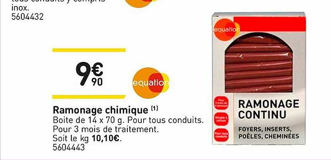 ramonage chimique equation