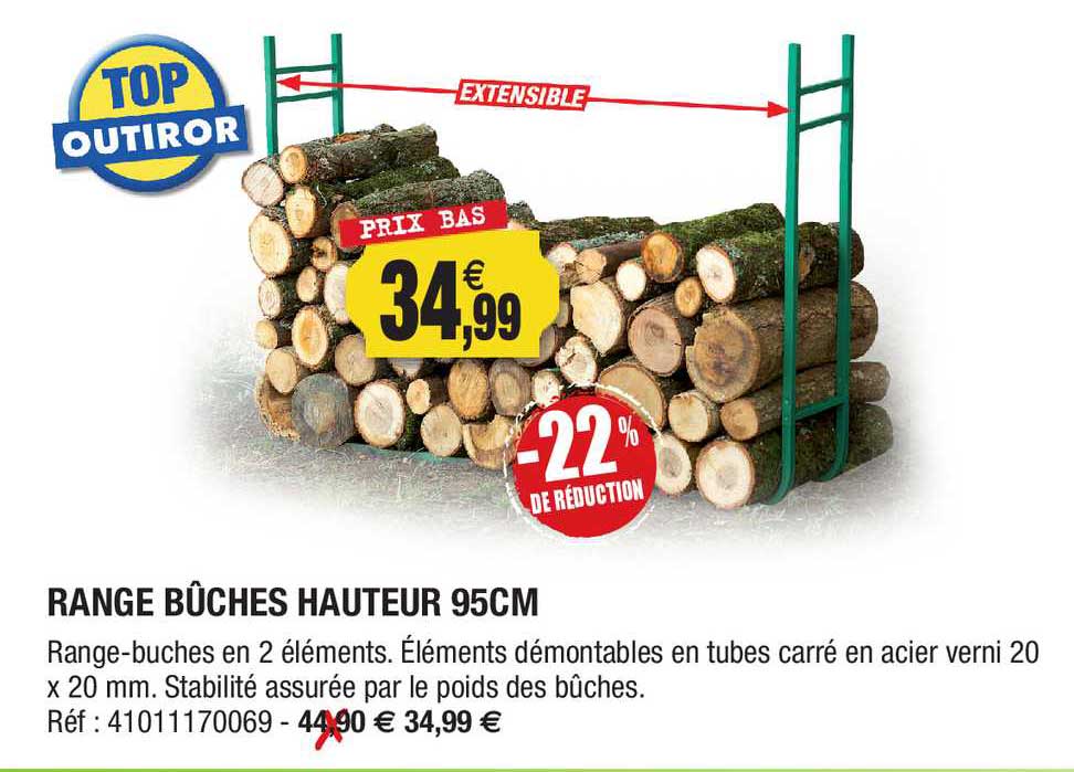 range bûches hauteur 95cm -22% de réduction