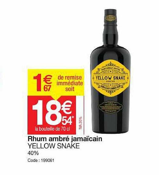 rhum ambré jamaïcan yellow snake