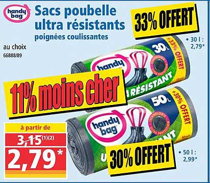 sacs poubelle ultra résistants handy bag