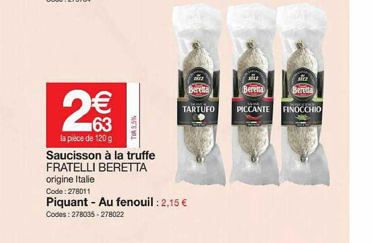 saucisson à la truffe fratelli beretta