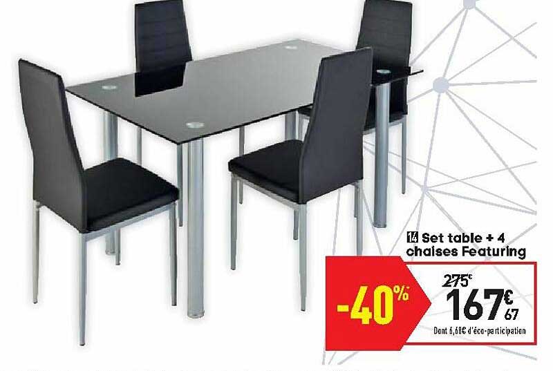 set table + 4 chaises featuring