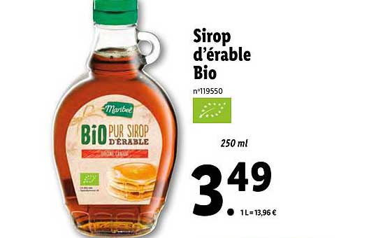 sirop d'érable bio maribel