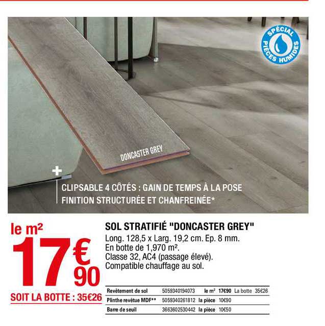 sol stratifié "doncaster grey"