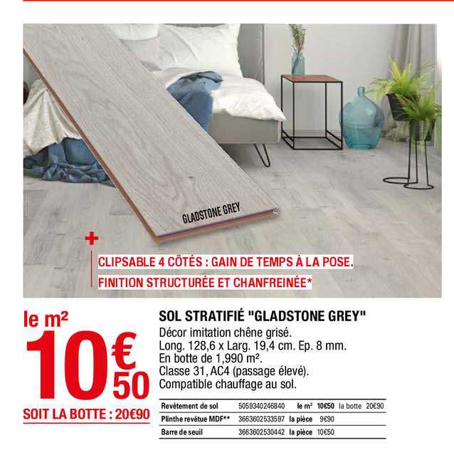 sol stratifié "gladestone grey"