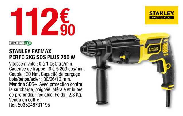 stanley fatmax perfo 2kg sds plus 750 w