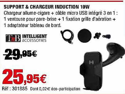 Support & Chargeur Induction 10w Tnb