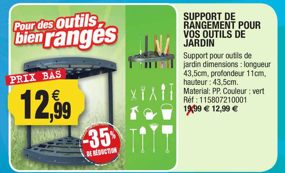 support de rangement pour vos outils de jardin -35% de réduction