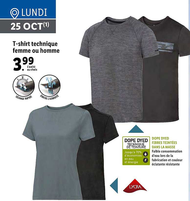 t-shirt technique femme ou homme