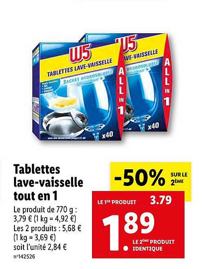 tablettes lave-vaisselle tout en 1