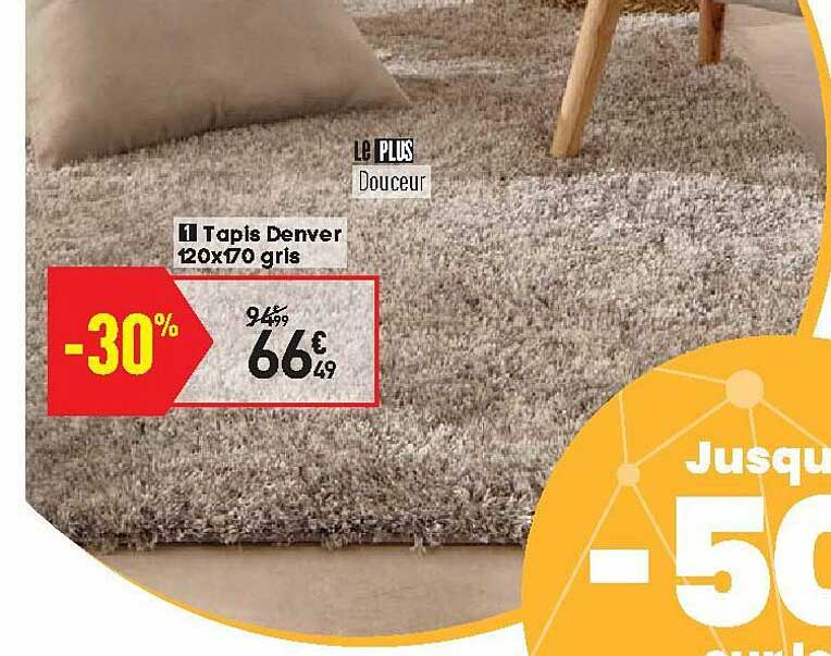 tapis denver 120x170 gris