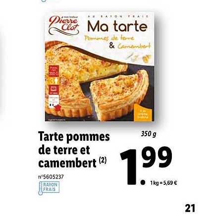 tarte pommes de terre et camembert pierre clot