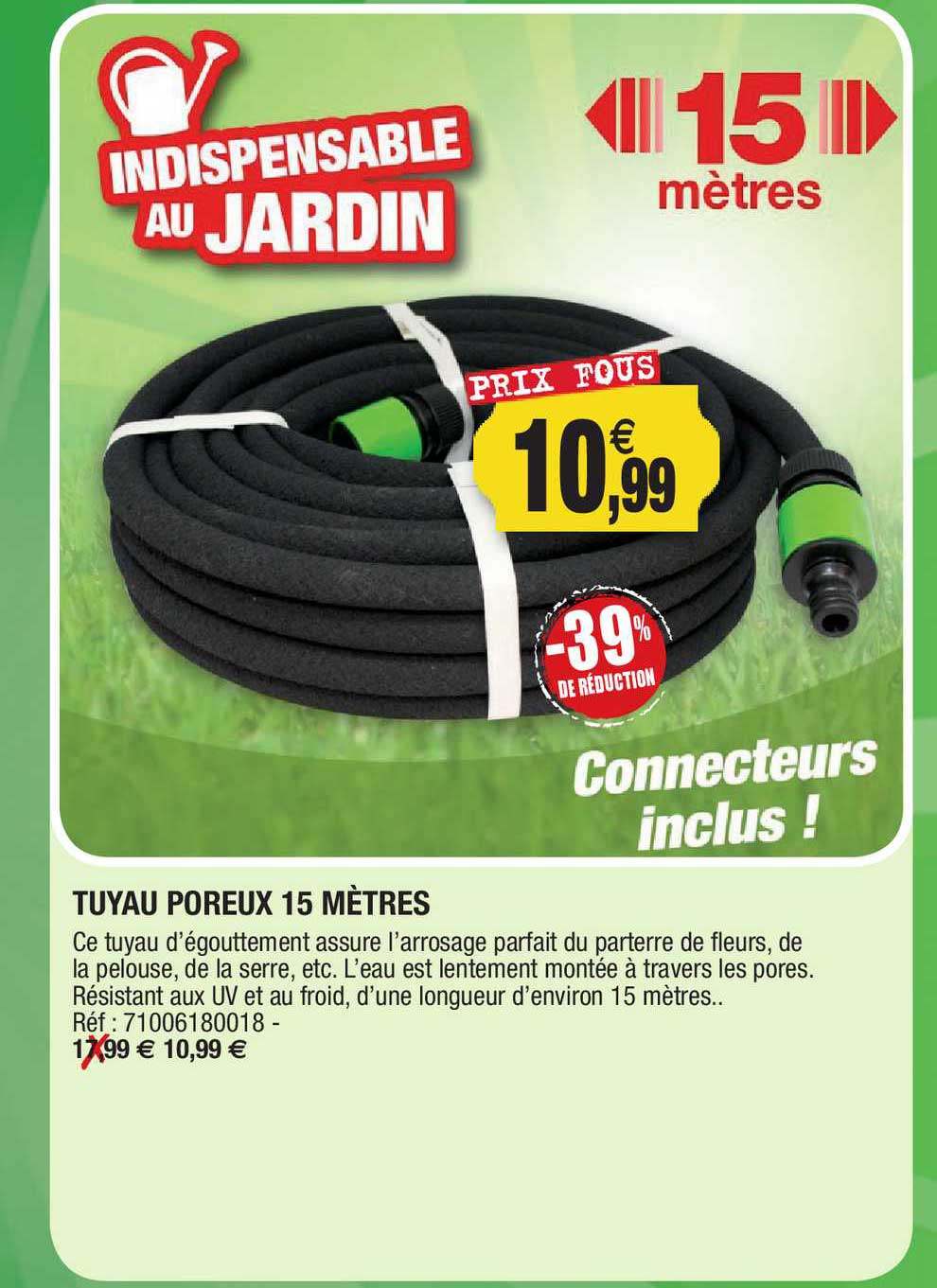 tuyau poreux 15 mètres