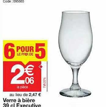 verre à bière 39 cl exécutive