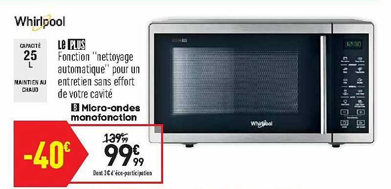 whirlpool micro-ondes monofonction
