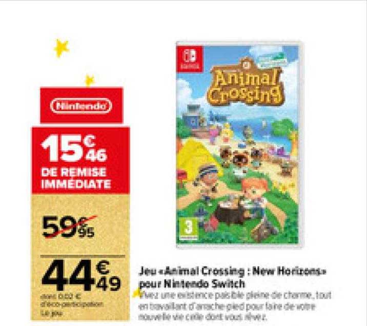 jeu «animal crossing : new horizons» pour nintendo switch