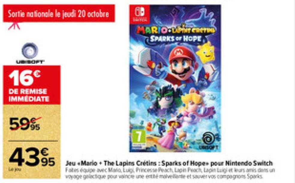 jeu «mario + the lapins crétins : sparks of hope» pour nintendo switch