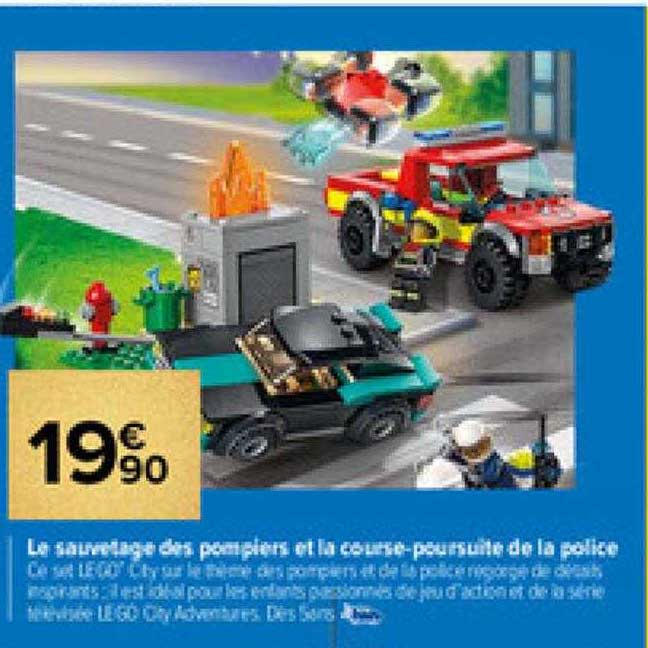 le sauvetage des pompiers et la course-poursuite de la police