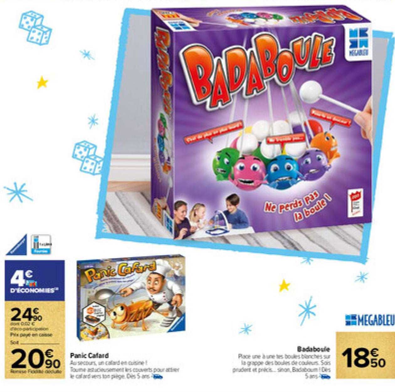 panic cafard ravensburger, badaboule méga bleu