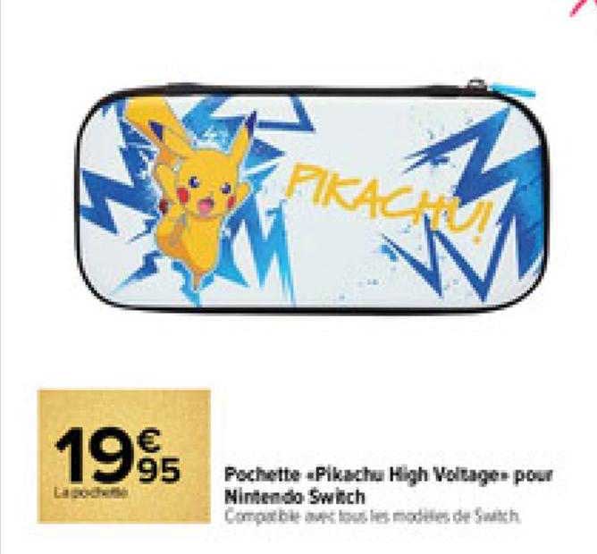 pochette «pikachu high voilage» pour nintendo switch