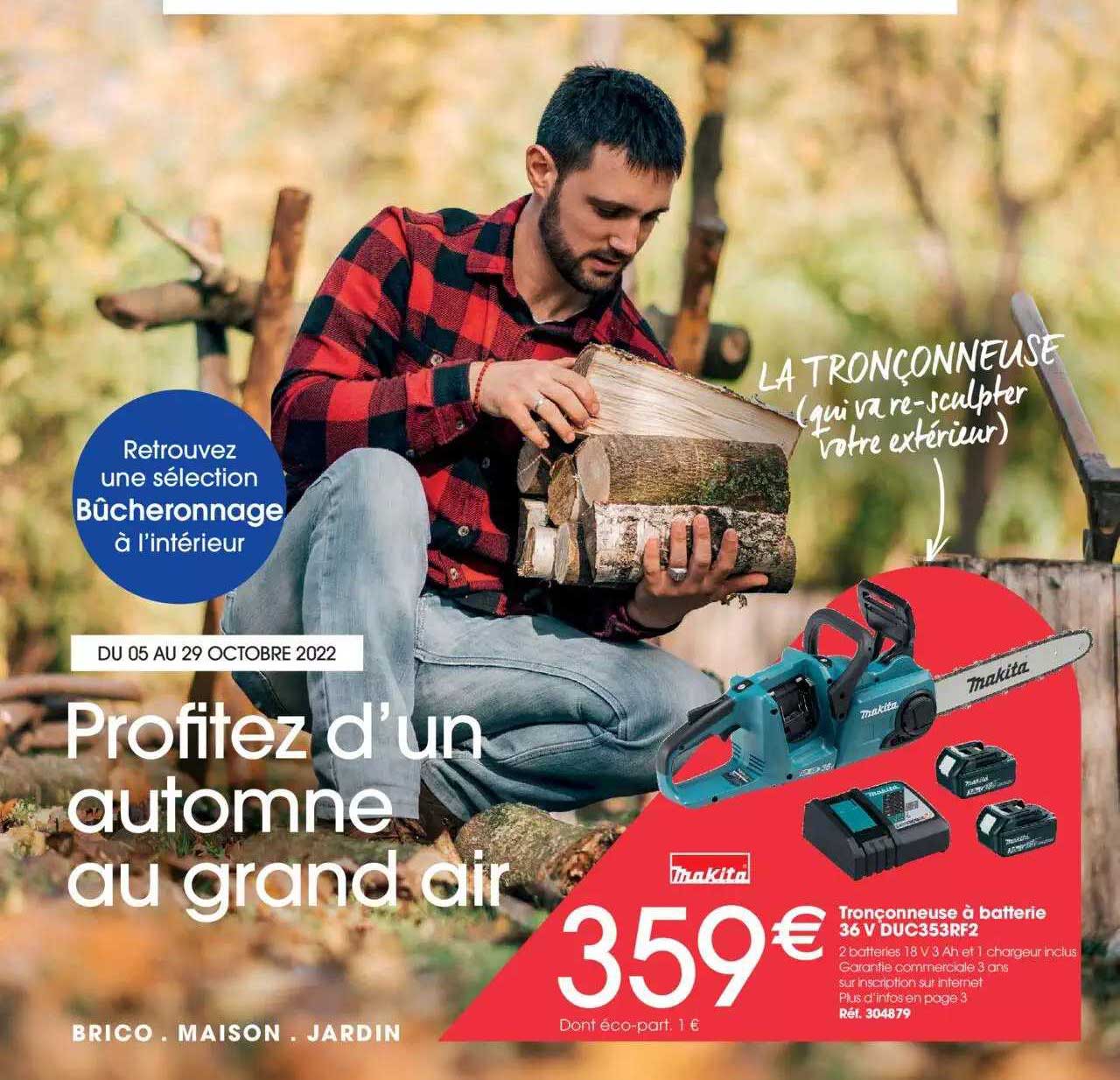 tronçonneuse à batterie 36v duc353rf2 makita