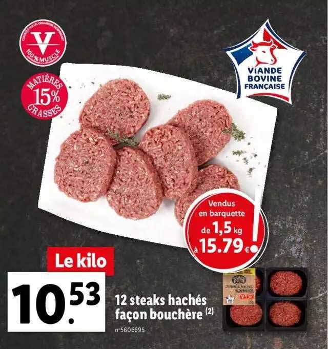 12 steaks hachés façon bouchère