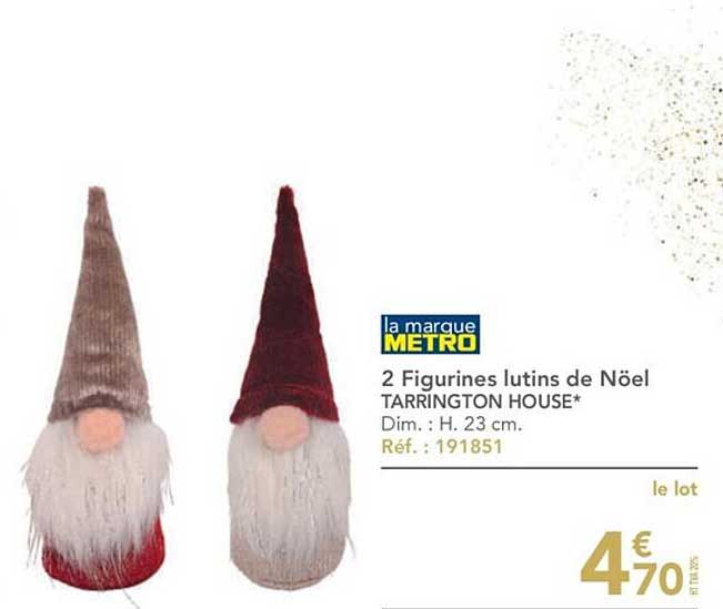 2 figurines lutins de noël tarrington house