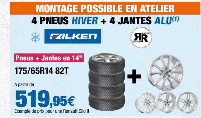 4 pneus hiver + 4 jantes alu
