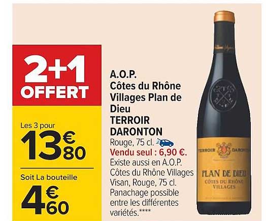 a.o.p. côtes du rhône villages plan de dieu terroir daronton