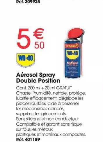 aérosol spray double position wd-40