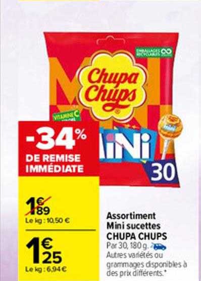 assortiment mini sucettes chupa chups