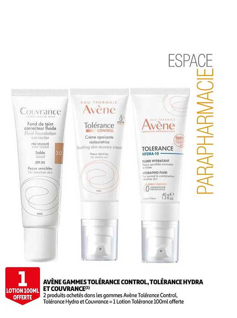 avène gammes tolérance control, tolérance hydra et couvrance