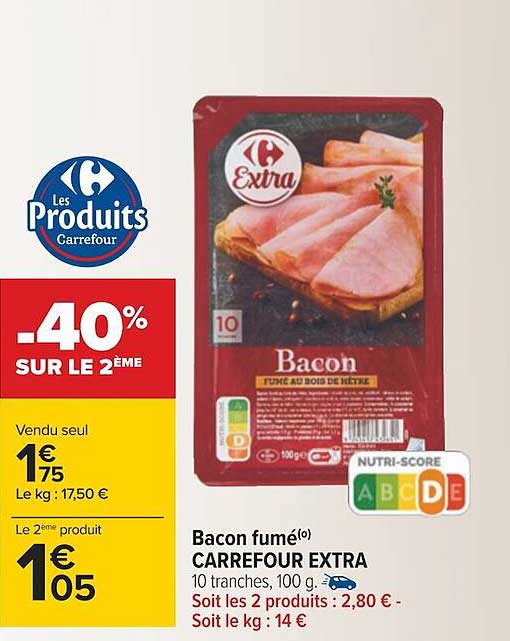 Bacon Fumé Carrefour Extra