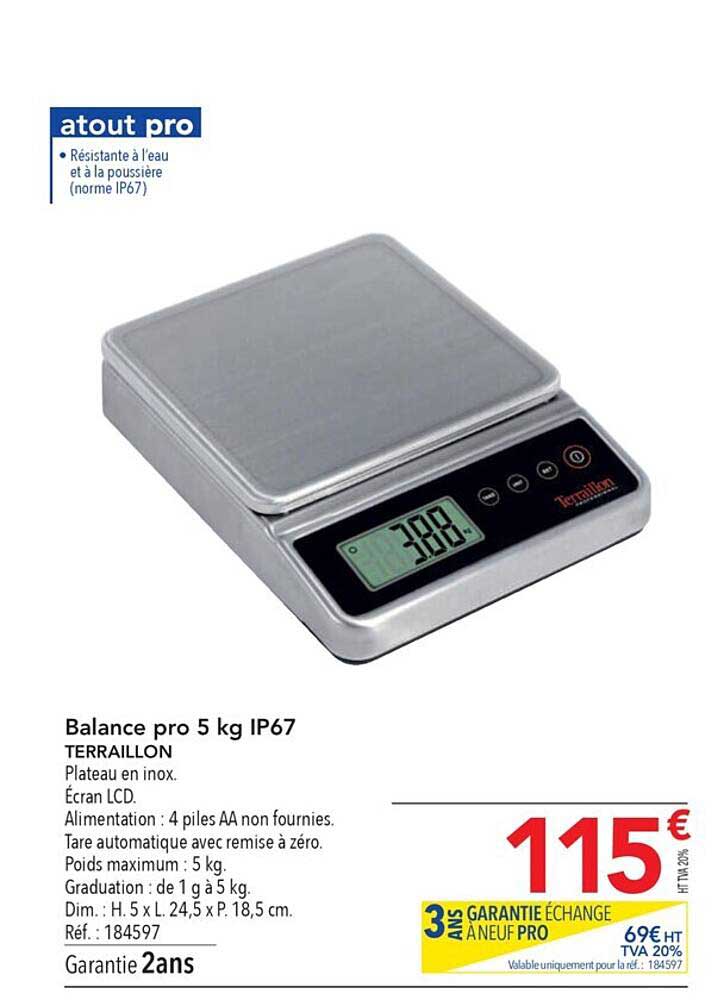 balance pro 5 kg ip67 terraillon