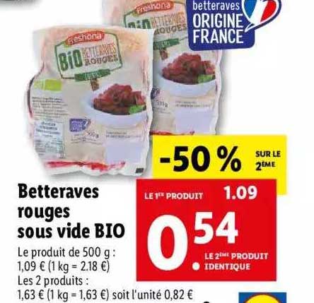betteraves rouges sous vide bio freshona