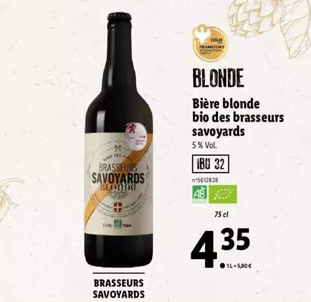 Bière Blonde Bio Des Brasseurs Savoyards