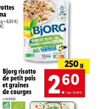 Bjorg Risotto De Petit Pois Et Graines De Courges