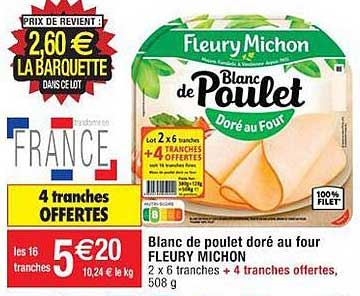 blanc de poulet doré au four fleury michon