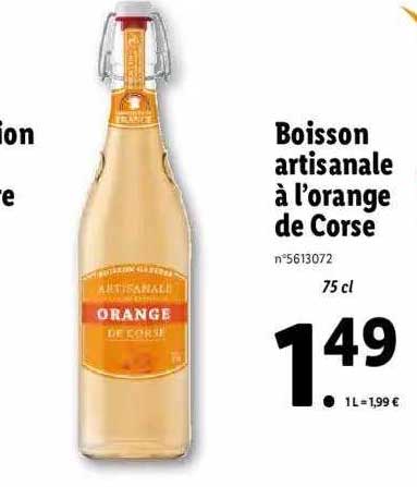 boisson artisanale à l'orange de corse