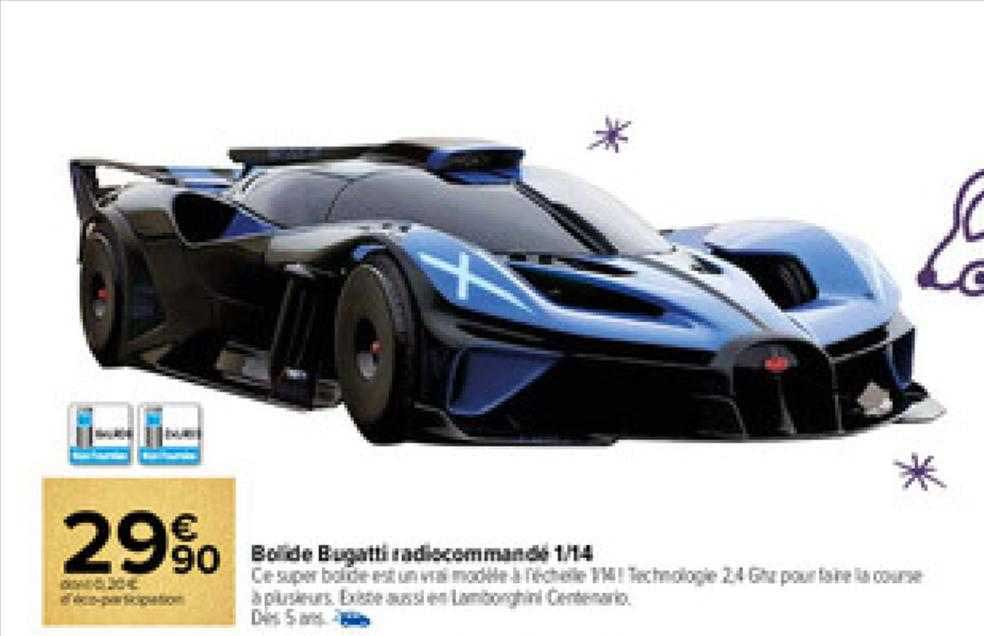 bolide bugatti radiocommandé 1-14