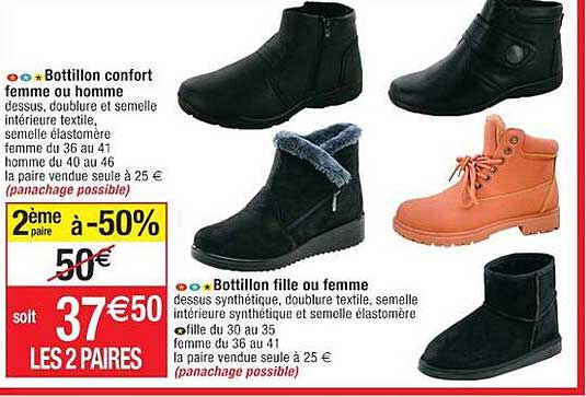 bottillon confort femme ou homme, bottillon fille ou femme