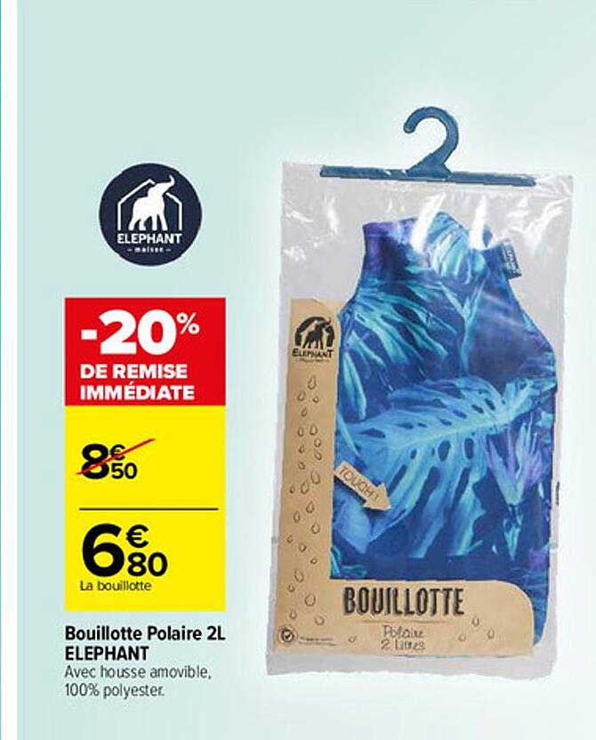 Bouillotte Polaire 2 L éléphant