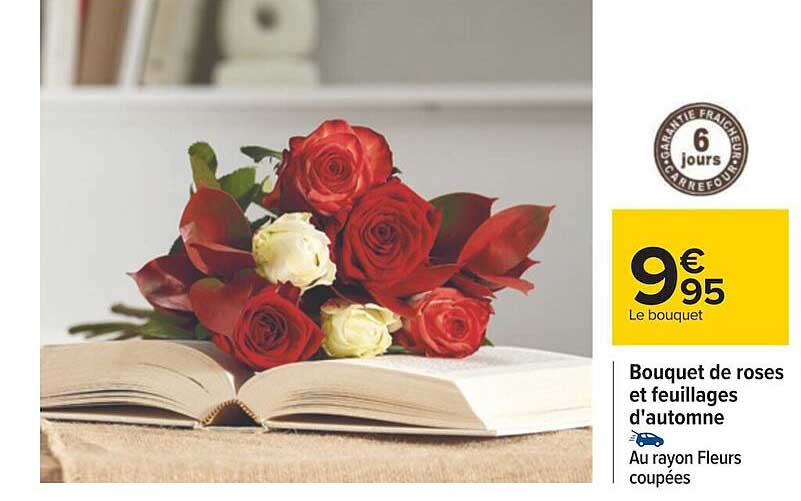 bouquet de roses et feuillages d'automne