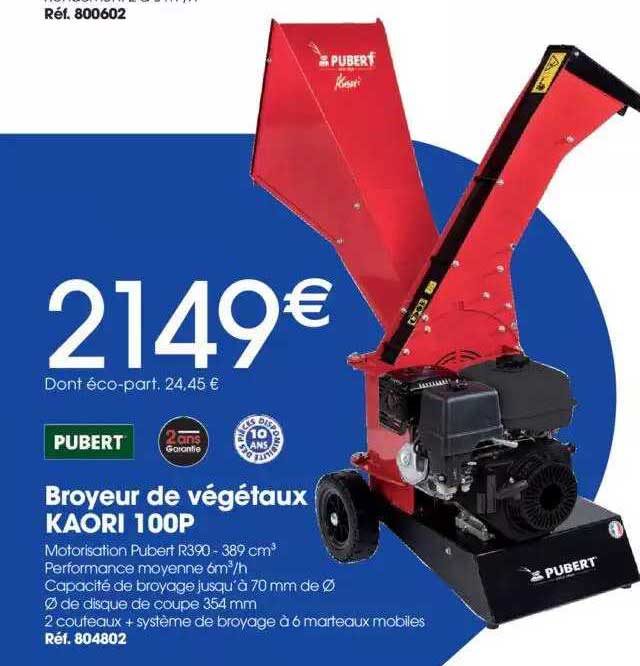 broyeur de végétaux kaori 100p pubert