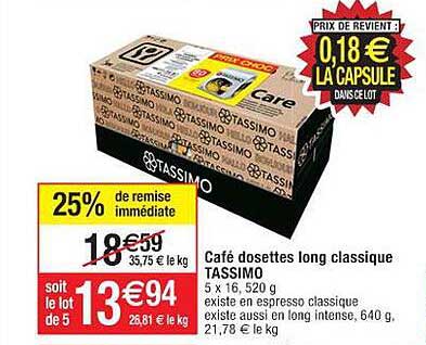 Café Dosettes Long Classique Tassimo