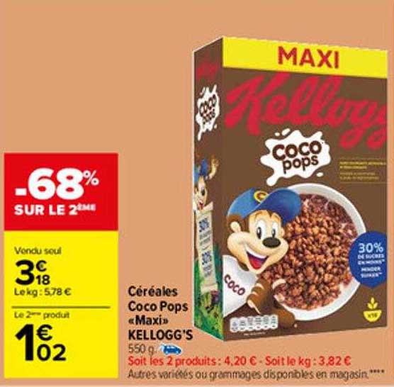 céréales coco pops «Maxi» kellogg's